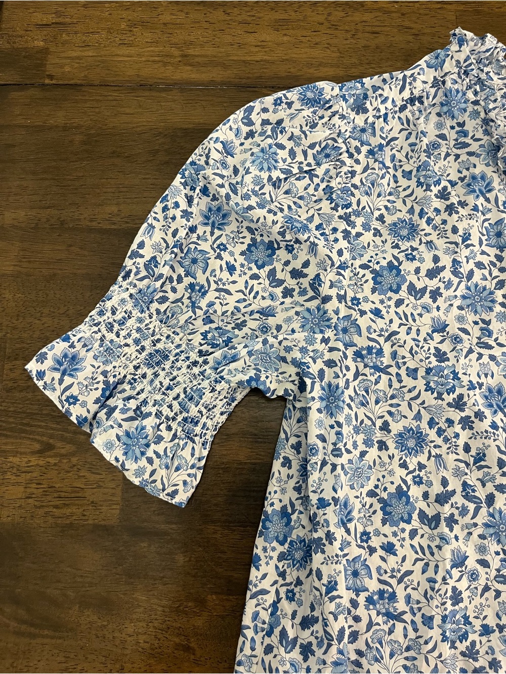 J. Crew Ruffleneck Keyhole Top in Liberty Grace Emily Bell fabric Cotton Medium - Picture 4 of 16